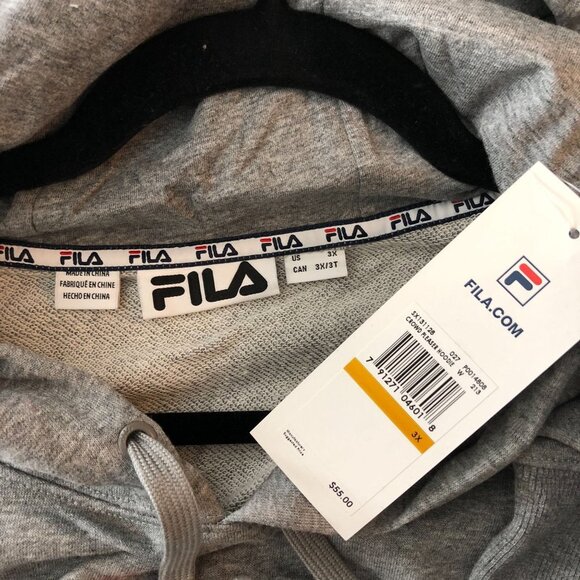 Fila Womens Crowd Pleaser Hoodie Pullover Pockets Gray 3X - Picture 4 of 5